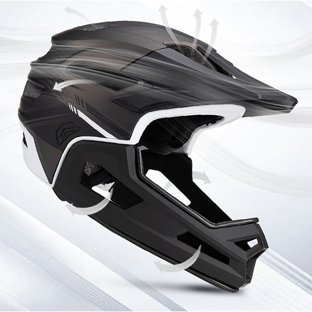 Fahrradhelm 57-62 cm mit abnehmbarem Visier, Wozinsky HT-009, Schwarz