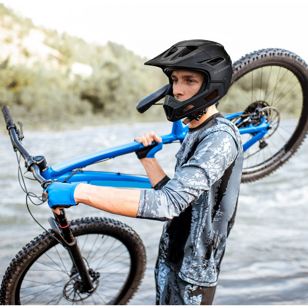 Fahrradhelm 57-62 cm mit abnehmbarem Visier, Wozinsky HT-009, Schwarz