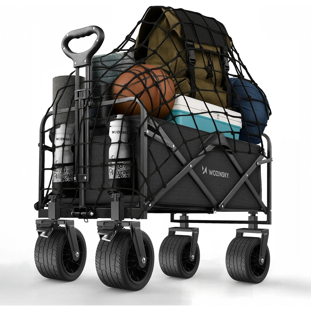Strand-, Reise- und Gartenwagen Wozinsky WZP-100 mit Sicherheitsnetz, bis 100 kg, Schwarz