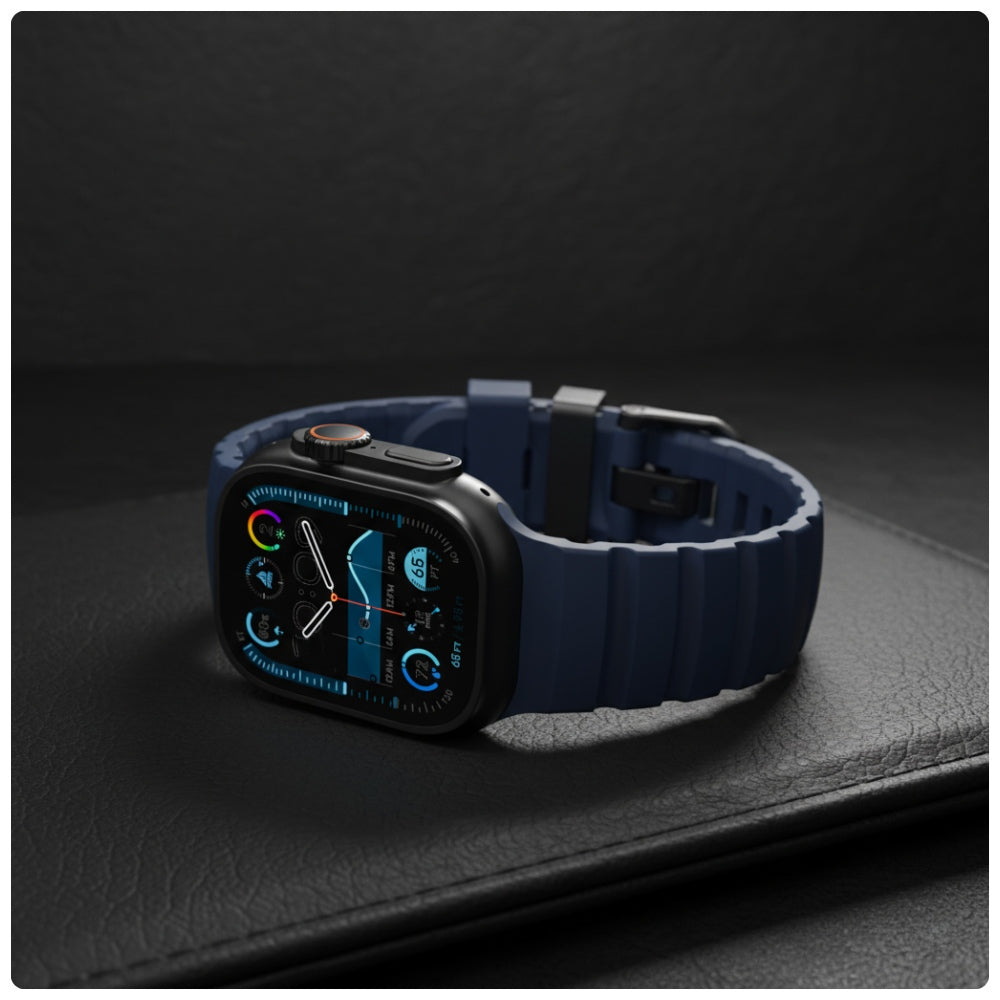 Armband YAXO Rugged Evo Sport Band für Apple Watch 44/45/46/49 mm, dunkelblau (8/9)