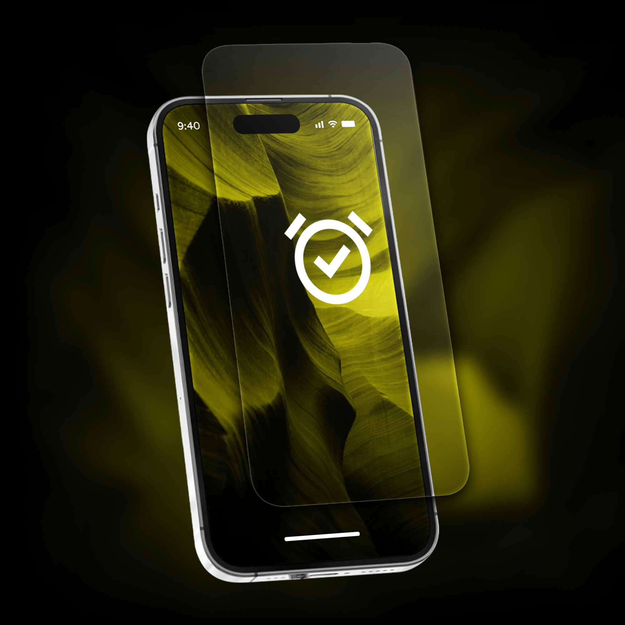 Gehärtetes Glas mit Applikator für iPhone 15 Pro Max, Hammer Glass XPress Protect