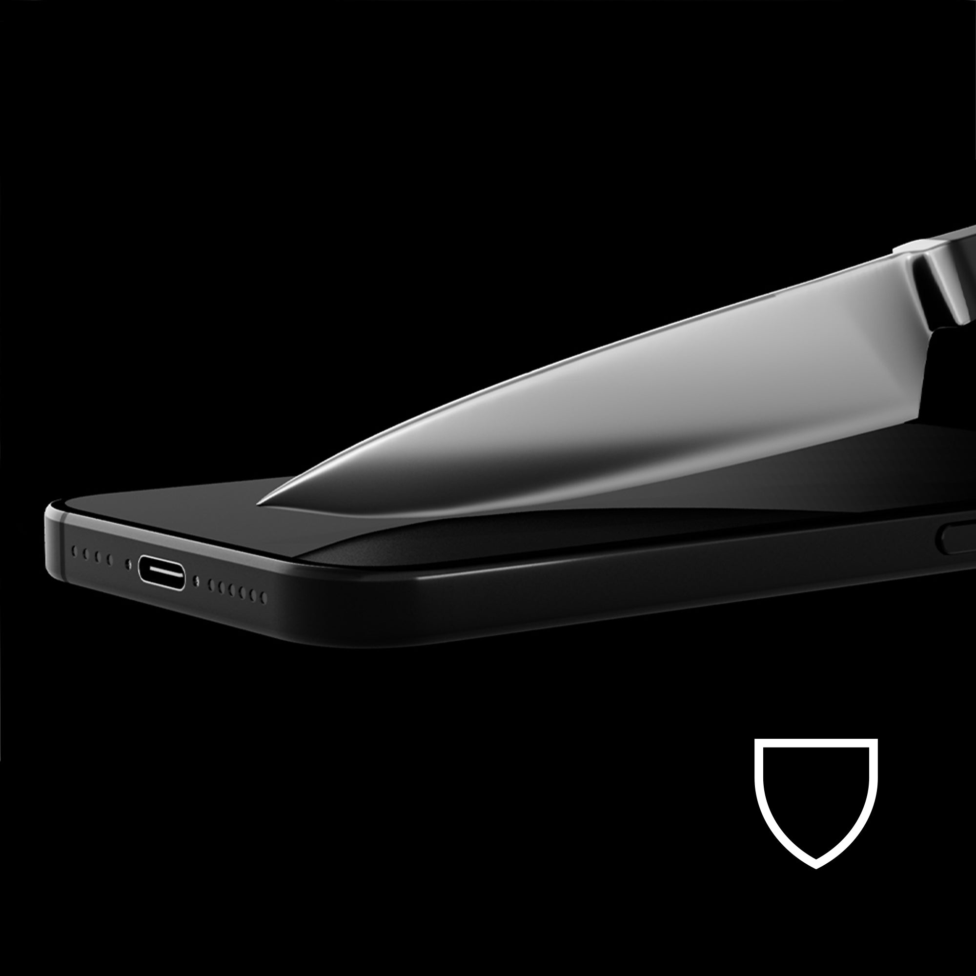 Gehärtetes Glas mit Applikator für iPhone 15 Pro Max, Hammer Glass XPress Protect