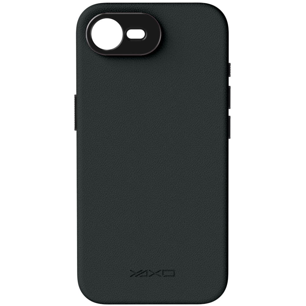 Handyhülle YAXO Leather Gear Slim Case MagSafe für iPhone 17e, schwarz (12/12)