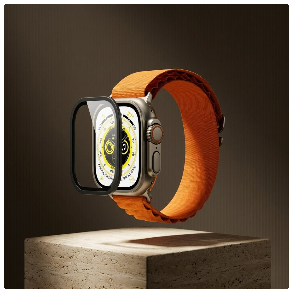 Displayschutzglas YAXO AR Superhard Armor Glass für Apple Watch Ultra 1/2/3, mit schwarzem Rahmen (6/6)