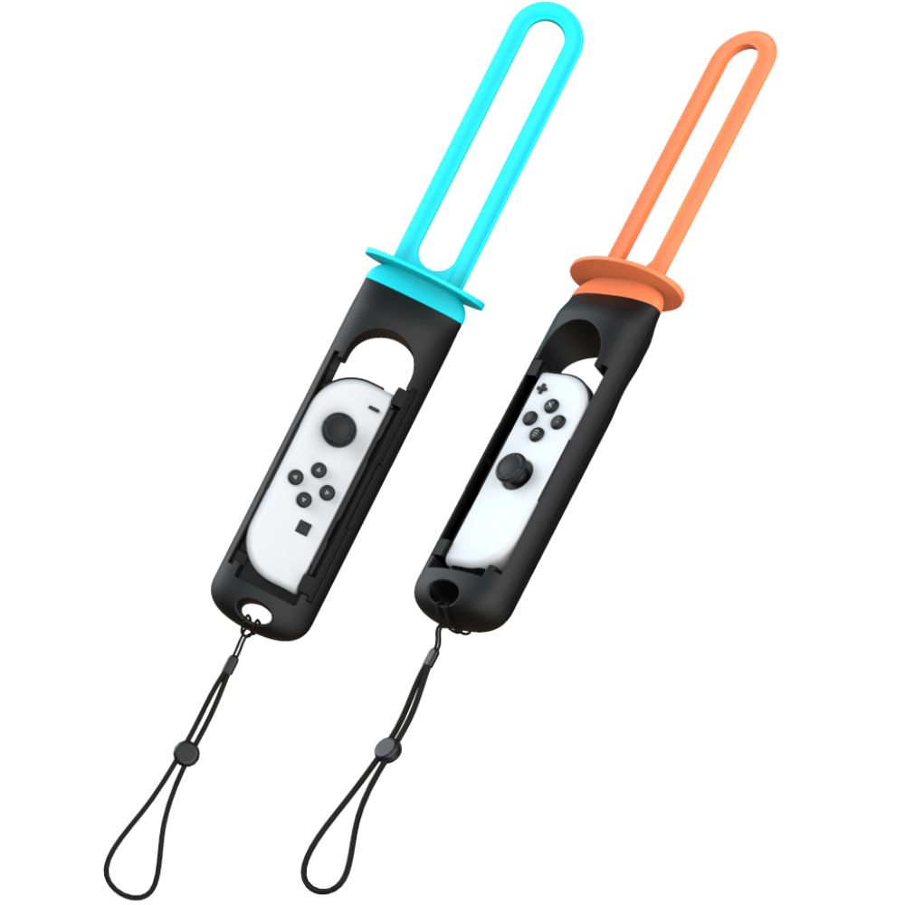 Griff/Aufsätze für Joy-Con Nintendo Switch/Nintendo Switch 2, YAXO Sword Set, Orange/Blau