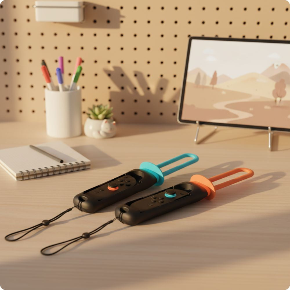 Griff/Aufsätze für Joy-Con Nintendo Switch/Nintendo Switch 2, YAXO Sword Set, Orange/Blau