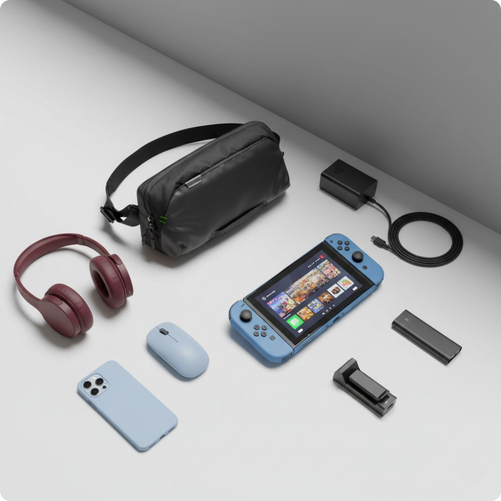 Umhängetasche für ROG XBOX Ally/Legion GO/Steam Deck/Nintendo Switch/Switch 2, YAXO Tohono, Grau