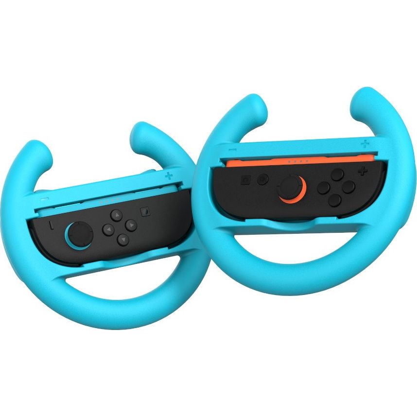 Halterung / Kappen für Joy-Cons für Nintendo Switch 2 / OLED / 1, YAXO Wheels Set, 2 Stück, Orange / Blau