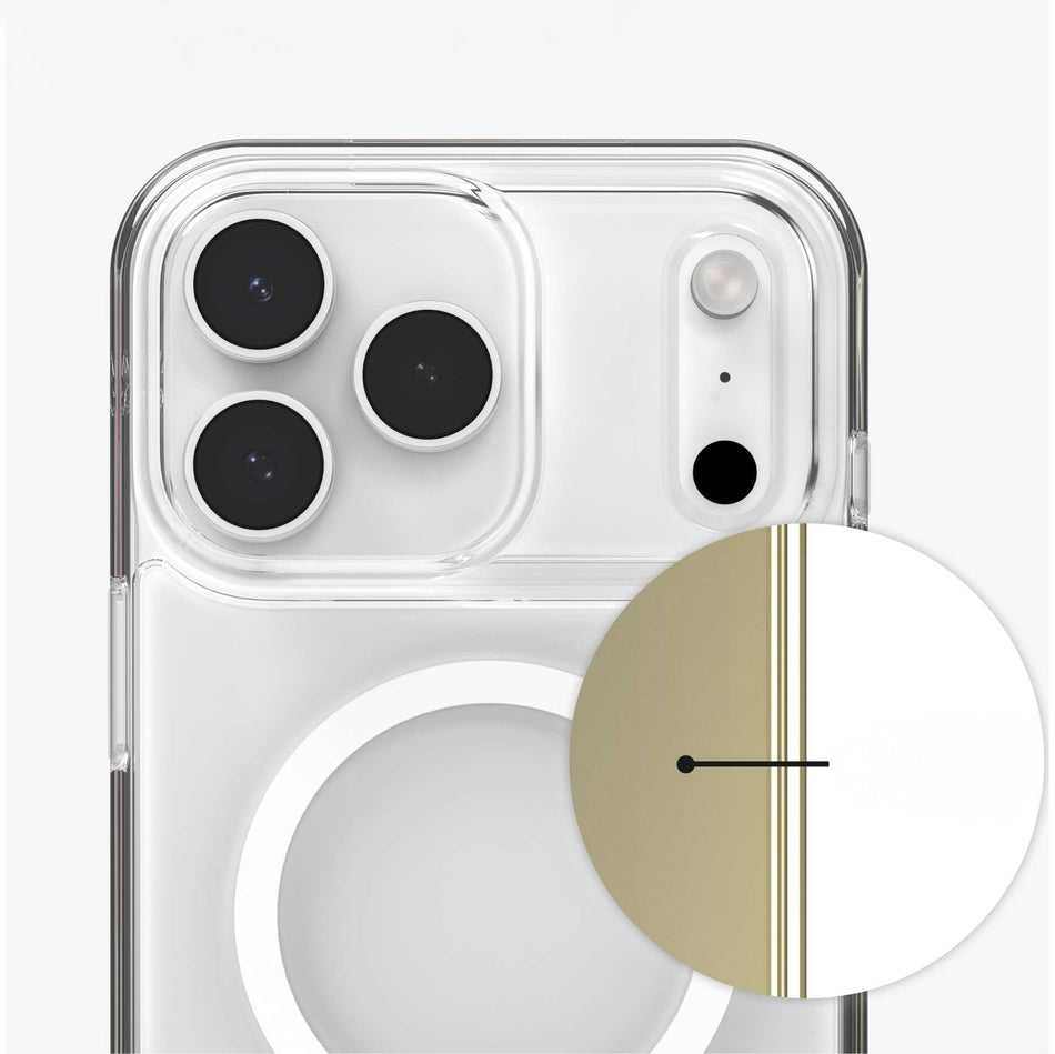 Handyhülle für iPhone 17 Pro Max, ZAGG Crystal Palace Lite Snap mit MagSafe, Transparent und Weiß