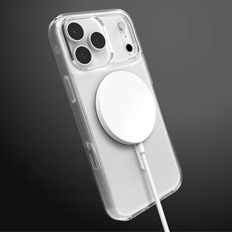 Handyhülle für iPhone 17 Pro Max, ZAGG Crystal Palace Lite Snap mit MagSafe, Transparent und Weiß