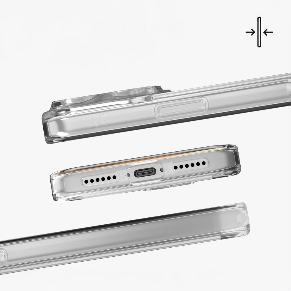 Handyhülle für iPhone 17 Pro Max, ZAGG Crystal Palace Lite Snap mit MagSafe, Transparent und Weiß