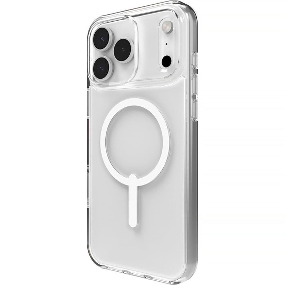 Handyhülle für iPhone 17 Pro Max, ZAGG Crystal Palace Lite Snap mit MagSafe, Transparent und Weiß