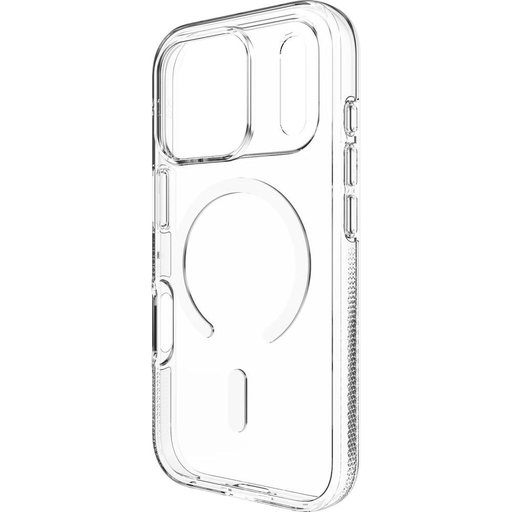 Handyhülle für iPhone 17 Pro, ZAGG Crystal Palace Snap 2 mit MagSafe, Transparent und Weiß