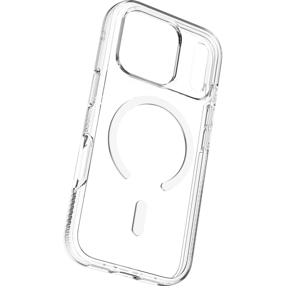 Handyhülle für iPhone 17 Pro, ZAGG Crystal Palace Snap 2 mit MagSafe, Transparent und Weiß