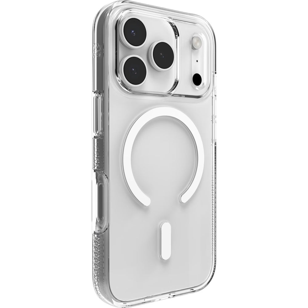 Handyhülle für iPhone 17 Pro, ZAGG Crystal Palace Snap 2 mit MagSafe, Transparent und Weiß