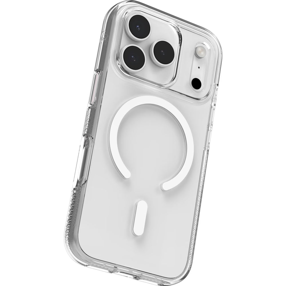 Handyhülle für iPhone 17 Pro, ZAGG Crystal Palace Snap 2 mit MagSafe, Transparent und Weiß