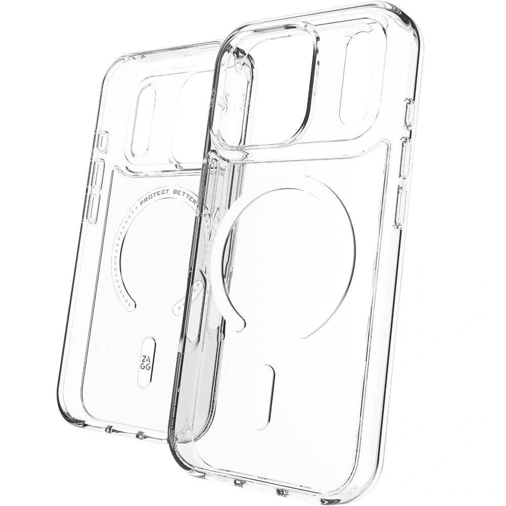 Handyhülle für iPhone 18 Pro / 17 Pro, ZAGG Crystal Palace Snap Lite mit MagSafe, Transparent-Weiß (7/12)