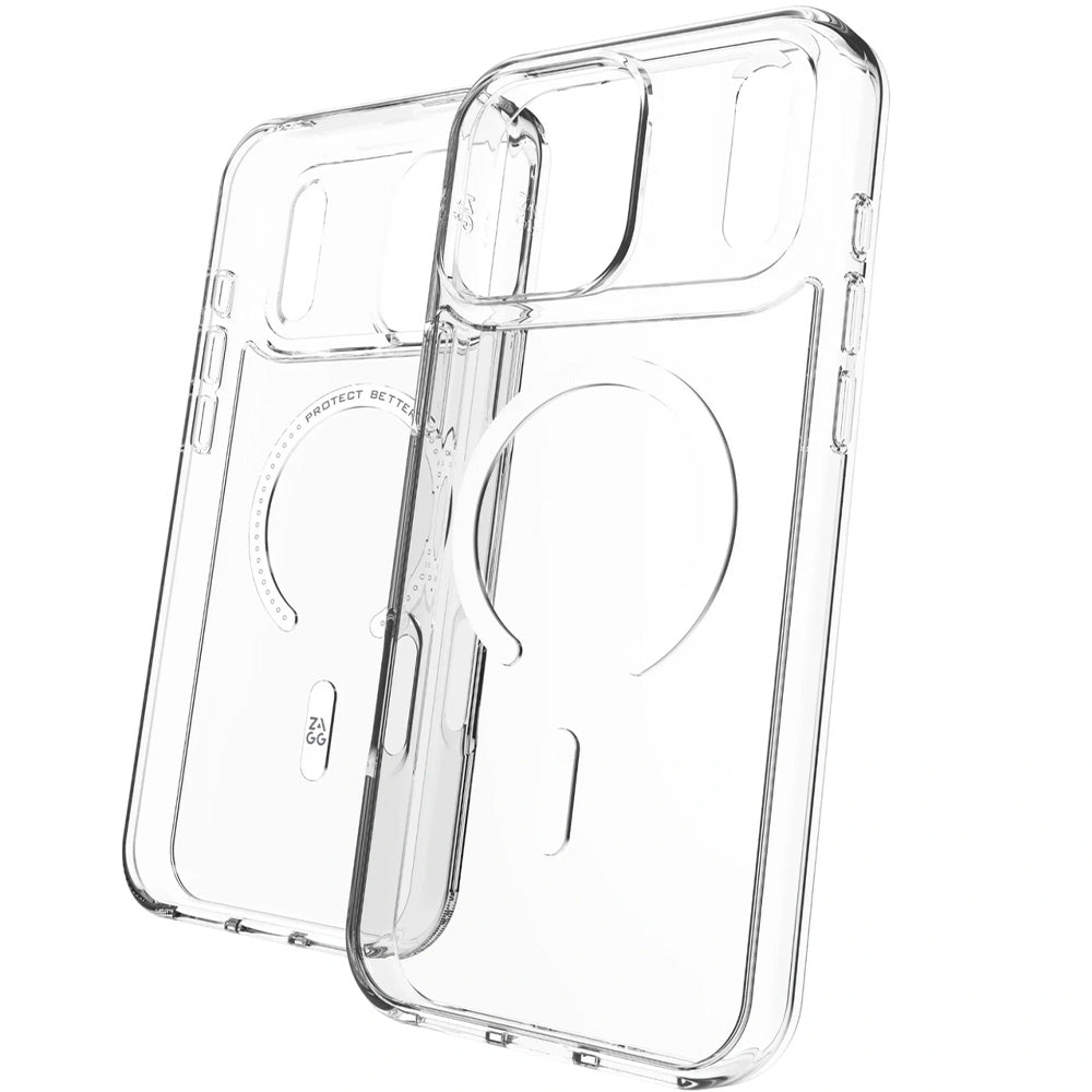 Handyhülle für iPhone 18 Pro Max / 17 Pro Max, ZAGG Crystal Palace Snap Lite mit MagSafe, Transparent-Weiß (7/12)