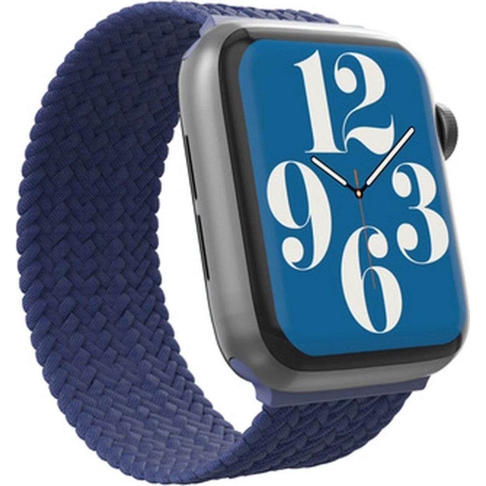Armband für Apple Watch 44/45/46/49 mm, Zagg Gear4 Braided Watch Band, Größe M, Dunkelblau (4/4)