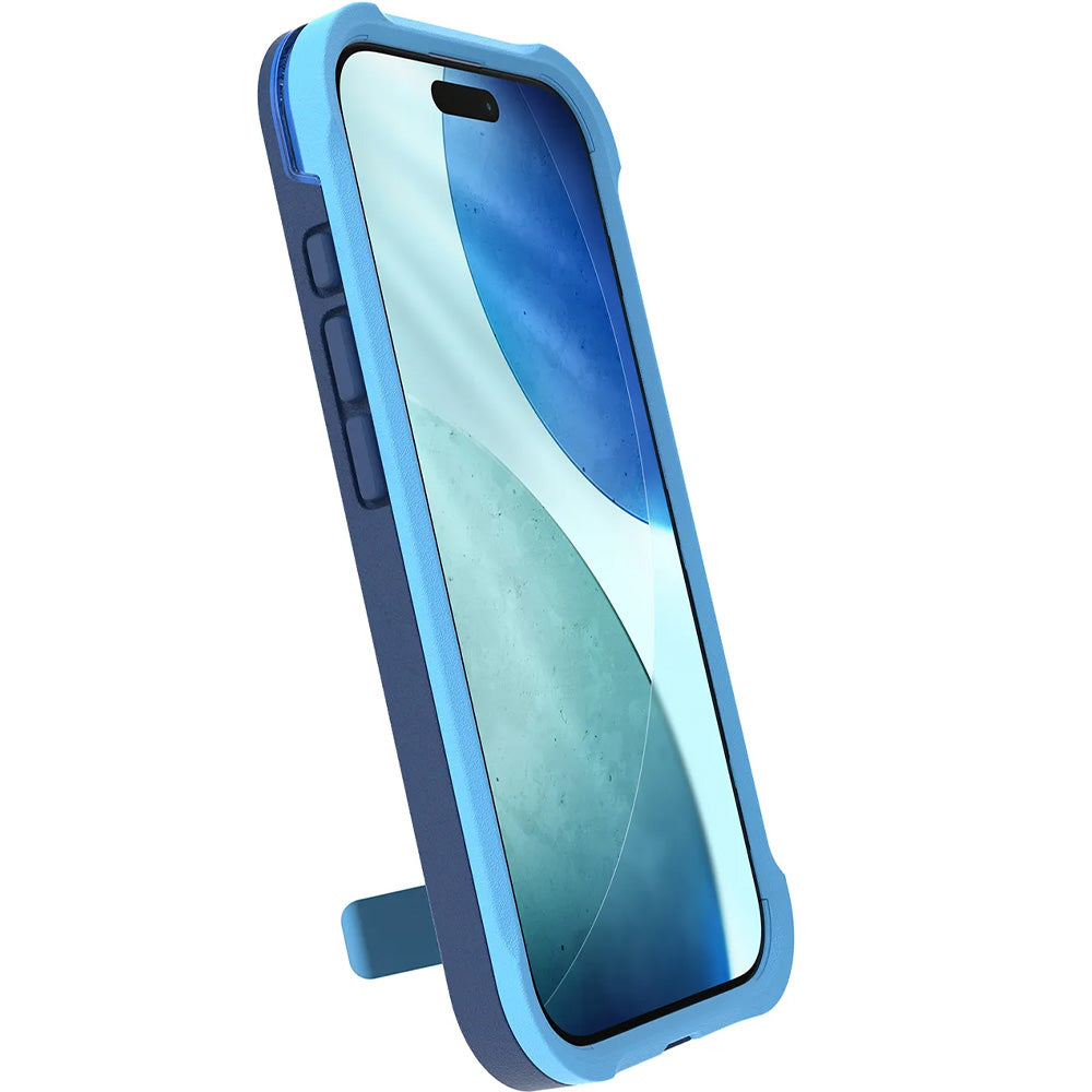 Handyhülle mit Ständer für iPhone 17, Zagg Rainier Snap Kickstand mit MagSafe, Blau