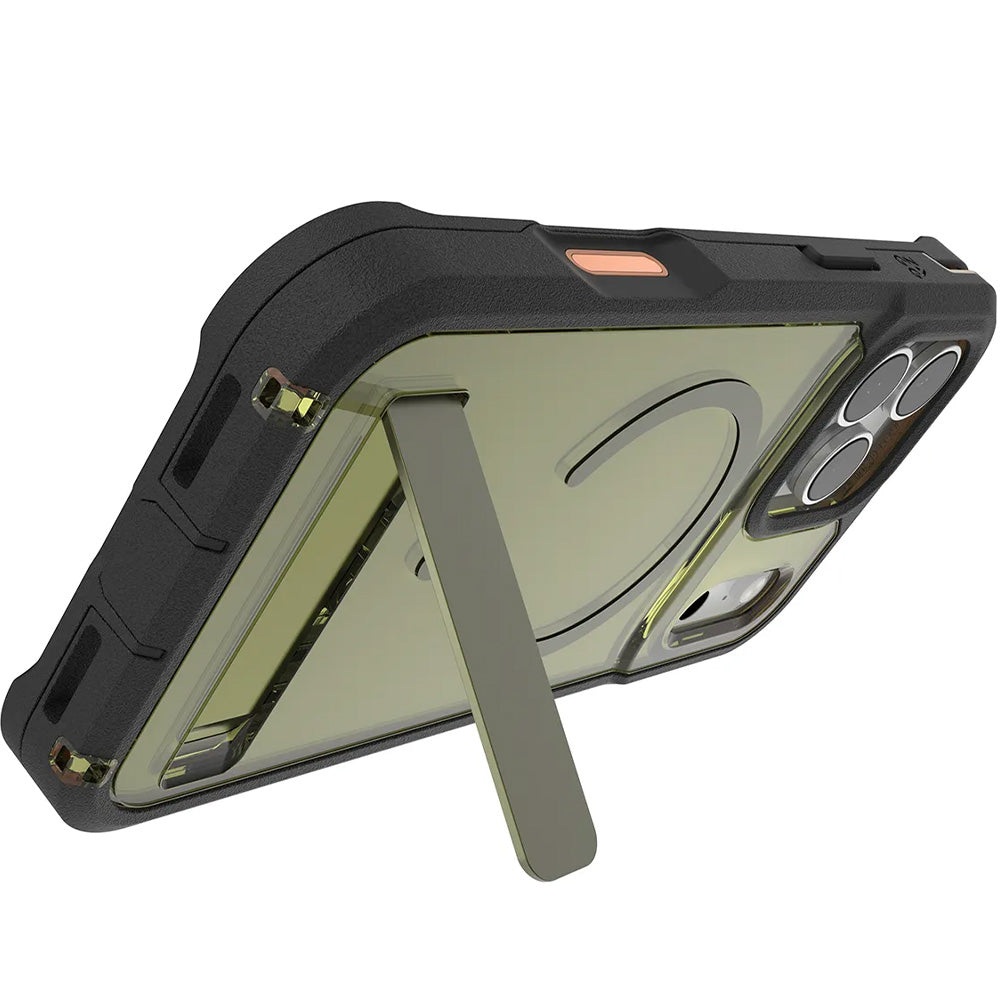 Handyhülle mit Ständer für iPhone 17 Pro, Zagg Rainier Snap Kickstand mit MagSafe, Transparent-Grün