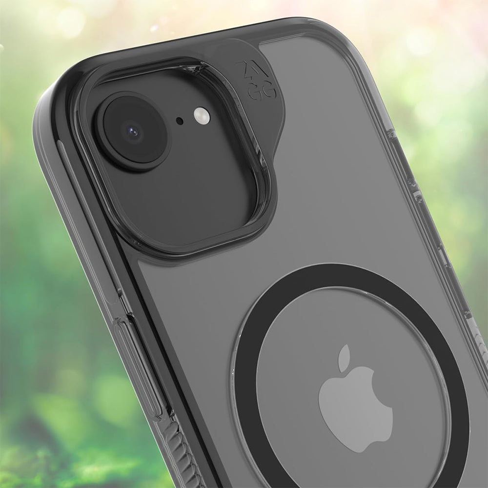 Handyhülle für iPhone 17e / 16e / 15 / 14 / 13, Zagg Santa Cruz Snap mit MagSafe, Transparent-Schwarz
