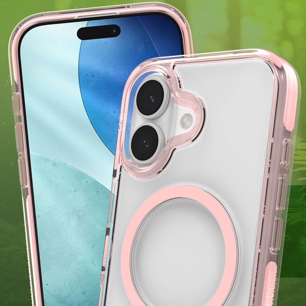 Handyhülle für iPhone 17, Zagg Santa Cruz Snap mit MagSafe, Transparent-Rosa