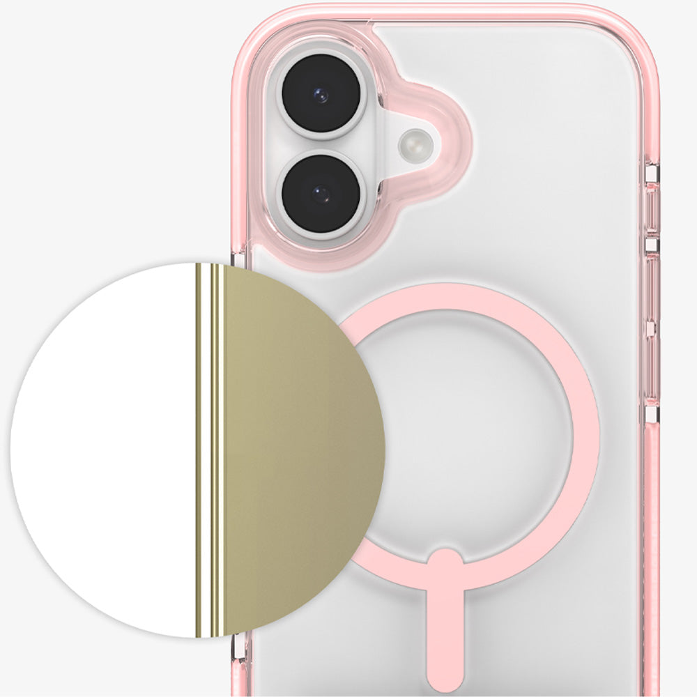 Handyhülle für iPhone 17, Zagg Santa Cruz Snap mit MagSafe, Transparent-Rosa