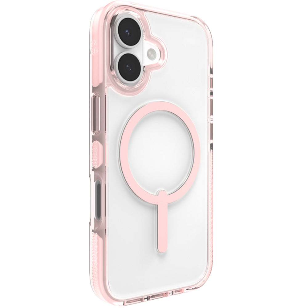 Handyhülle für iPhone 17, Zagg Santa Cruz Snap mit MagSafe, Transparent-Rosa