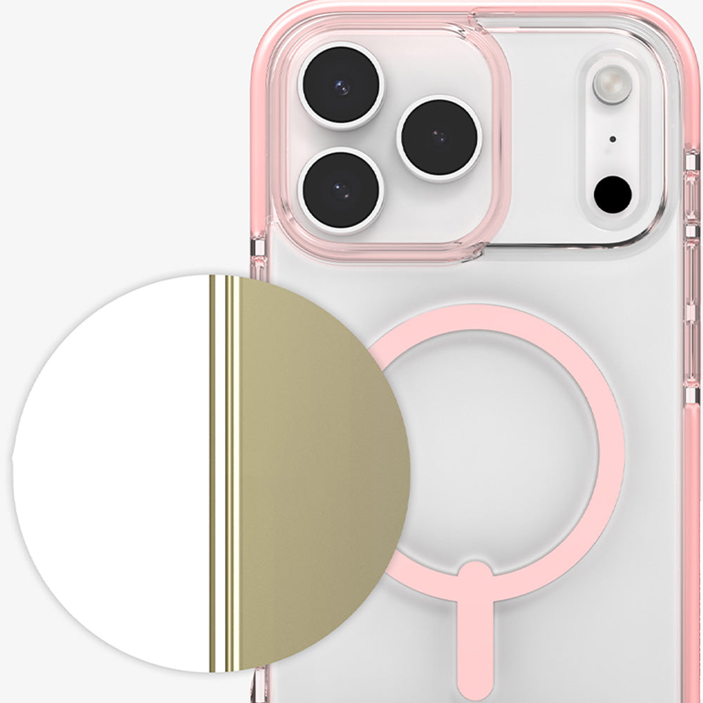 Handyhülle für iPhone 17 Pro Max, Zagg Santa Cruz Snap mit MagSafe, Transparent-Rosa