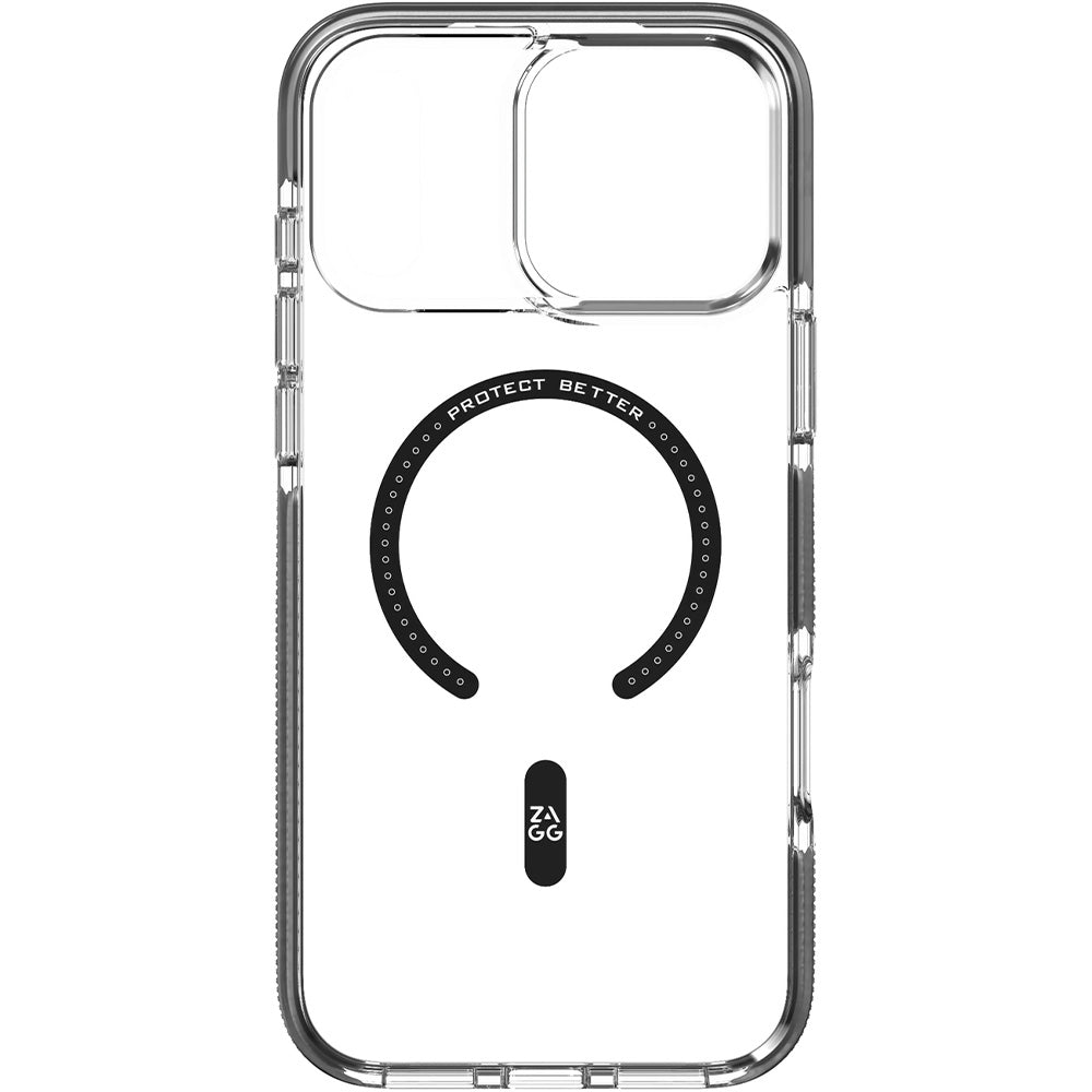 Handyhülle für iPhone 18 Pro / 17 Pro, ZAGG Santa Cruz Snap mit MagSafe, Transparent-Schwarz (5/9)