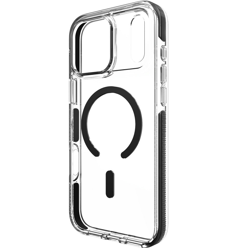 Handyhülle für iPhone 18 Pro / 17 Pro, ZAGG Santa Cruz Snap mit MagSafe, Transparent-Schwarz (6/9)