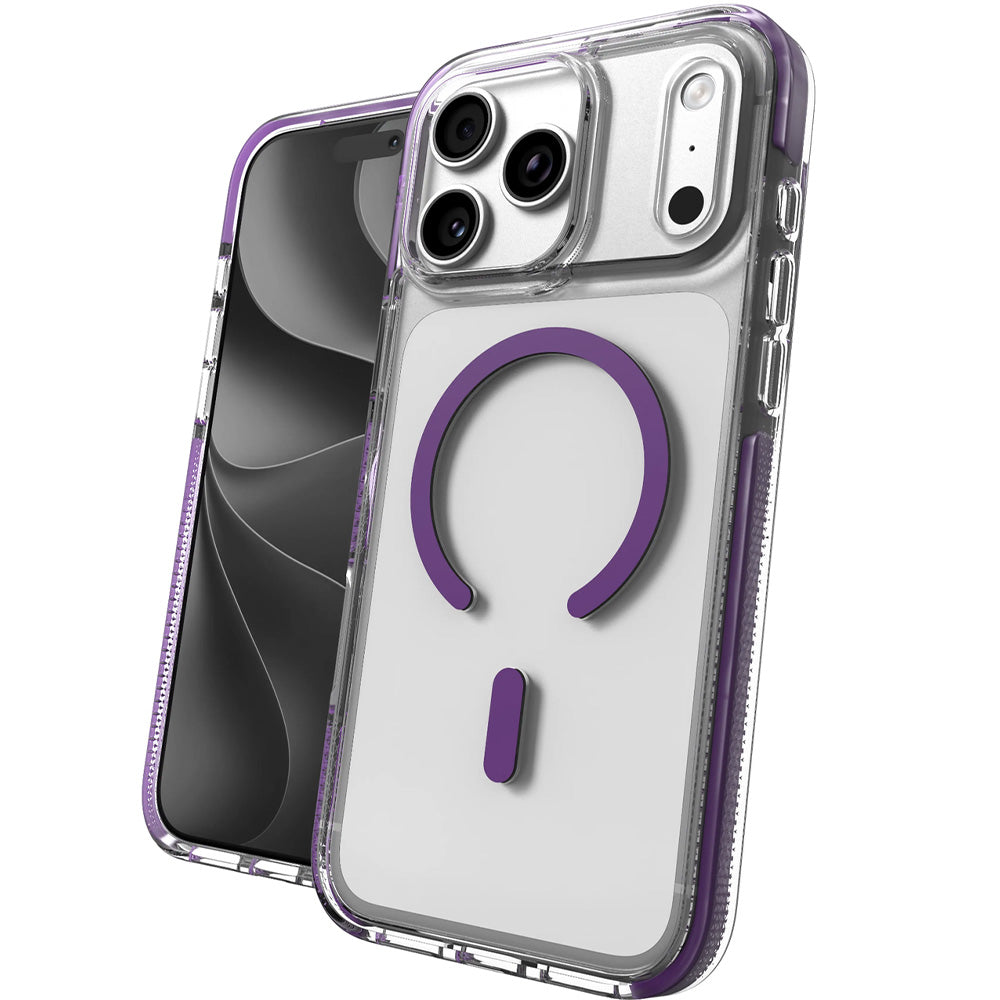 Handyhülle für iPhone 18 Pro / 17 Pro, ZAGG Santa Cruz Snap mit MagSafe, Transparent-Violett (1/7)