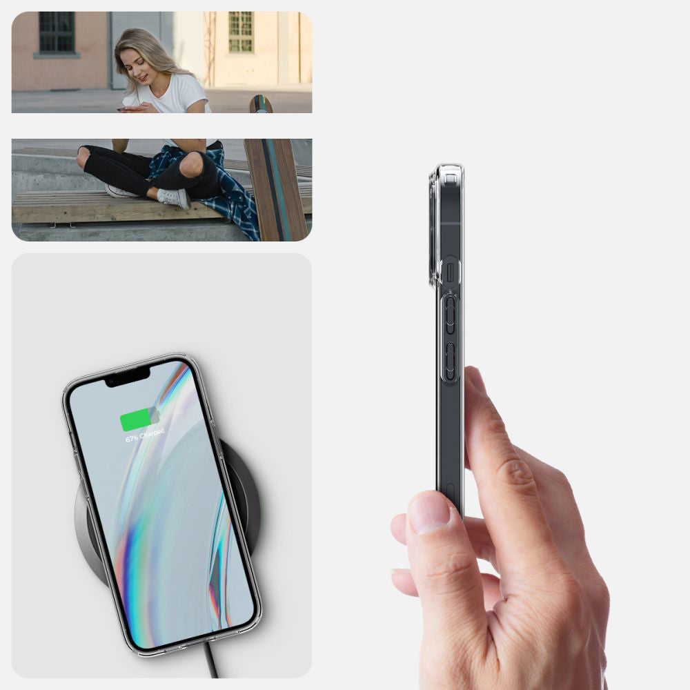 Schutzhülle + 2x Glas Spigen Crystal Pack für iPhone 14 Plus, Transparent