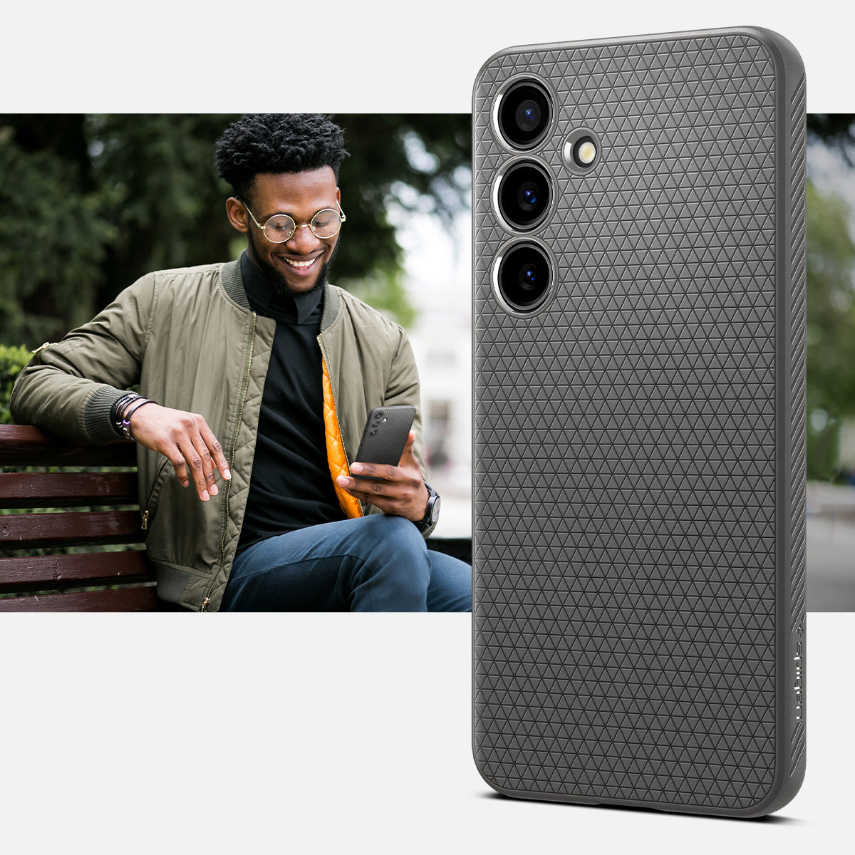 Schutzhülle für Galaxy S24, Spigen Liquid Air, Grau