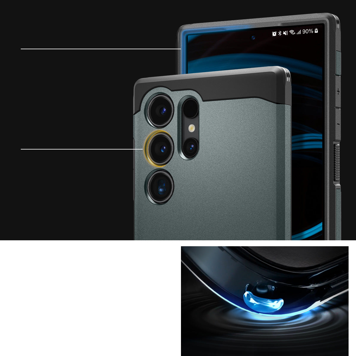 Schutzhülle für Galaxy S24 Ultra, Spigen Tough Armor, Grün