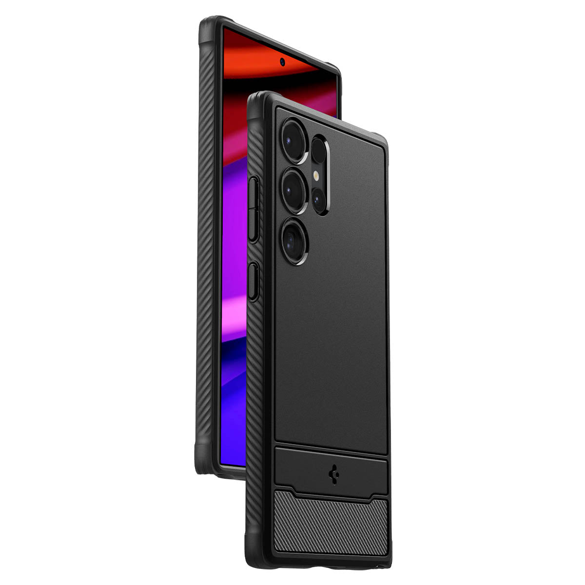 Schutzhülle für Galaxy S24 Ultra, Spigen Rugged Armor, Schwarz