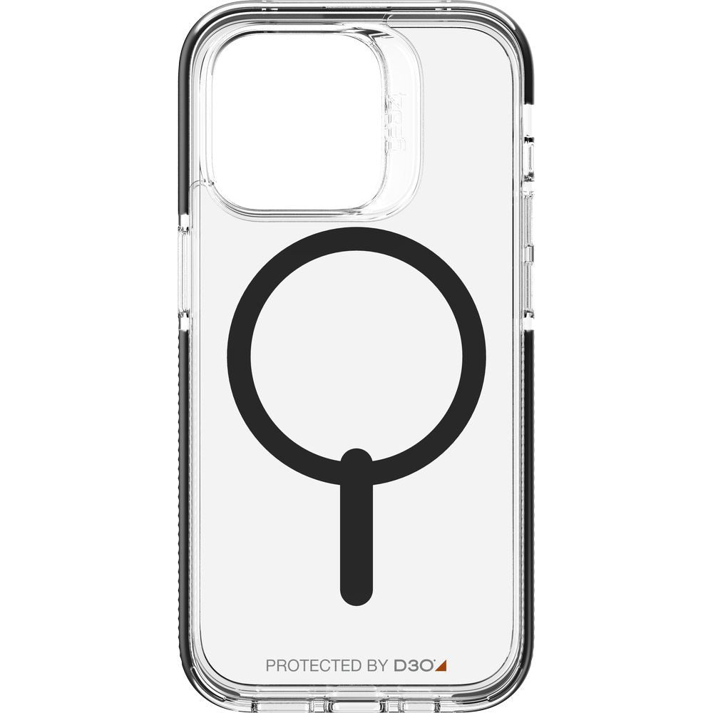 Schutzhülle Gear4 Santa Cruz Snap für iPhone 14 Pro, Transparent mit Schwarzer Rahmen