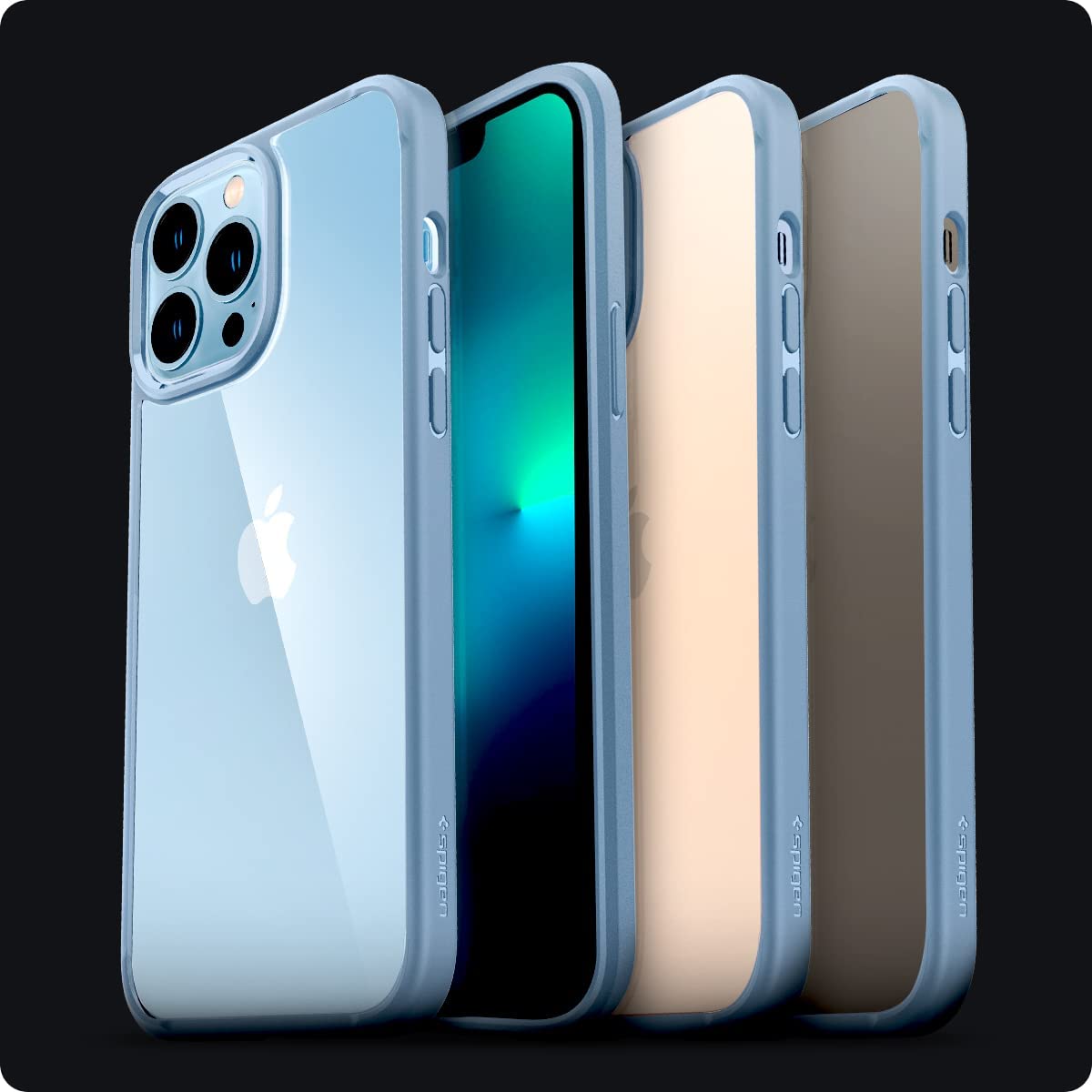 Schutzhülle Spigen Ultra Hybrid für iPhone 13 Pro, Transparent/Blau