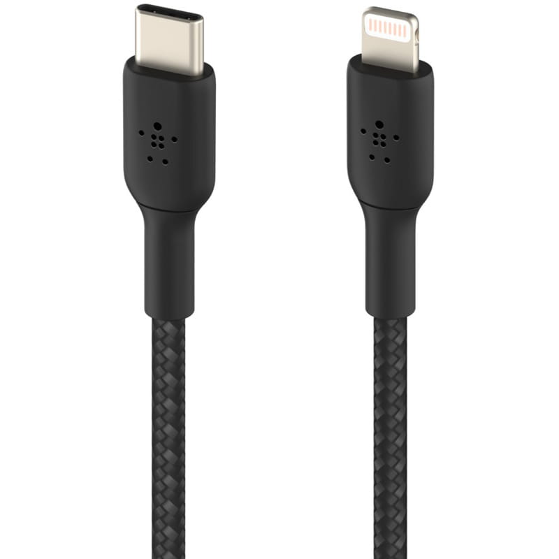 Kabel mit Geflecht Belkin Boost Charge Braided USB-C für Lightning 2m, schwarz