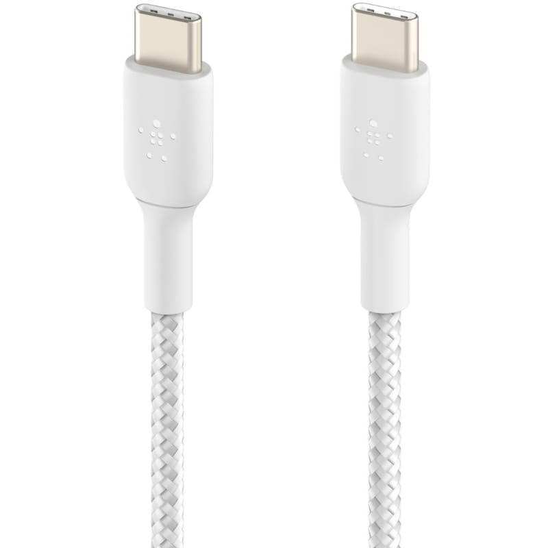 Kabel mit Geflecht Belkin Boost Charge Braided USB-C für USB-C 1m, weiß