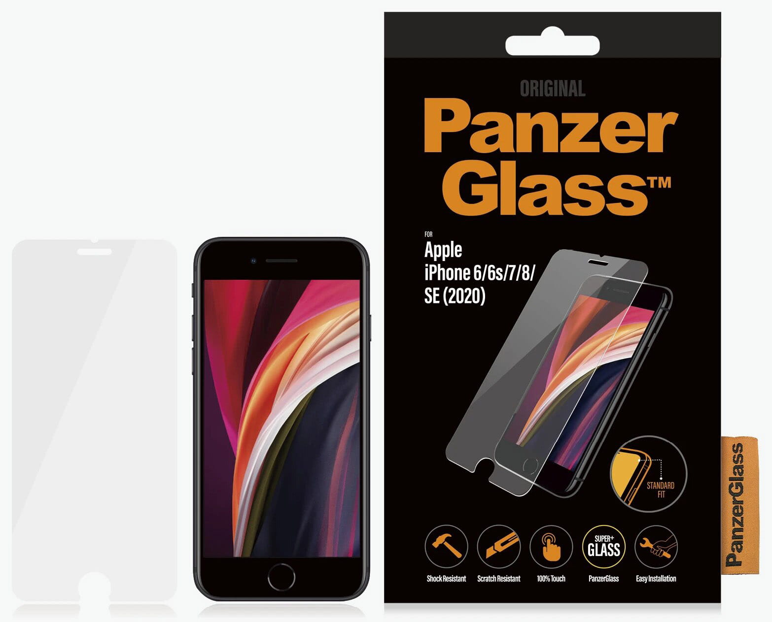 Glas PanzerGlass Standard Fit für iPhone SE 2022/2020, 8/7/6s/6, Transparent