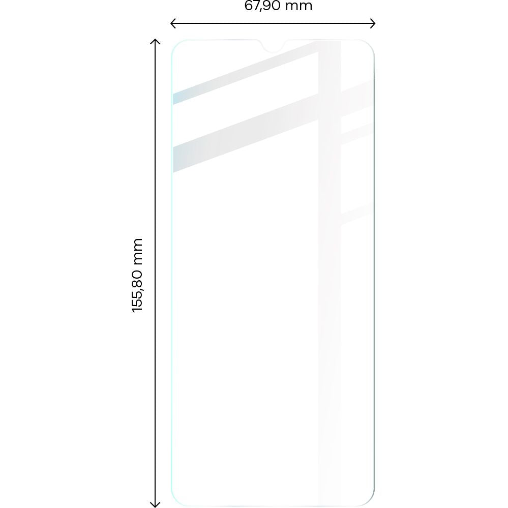 Gehärtetes Glas Bizon Glass Clear - 3 Stück + Kameraschutz, Realme C33