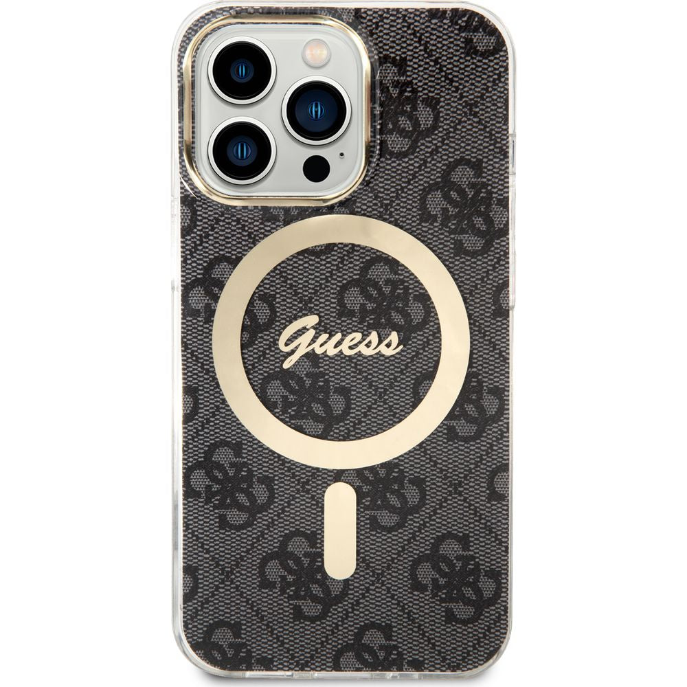 Guess Hardcase 4G MagSafe Tasche für iPhone 13 Pro, Schwarz
