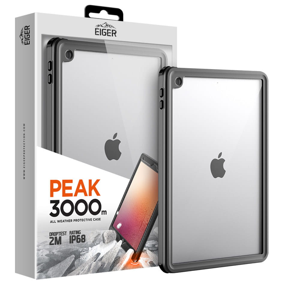 Schutzhülle Eiger Peak 3000m für iPad 8/7 gen. 10.2 2020/2019, Transparent-Schwarz