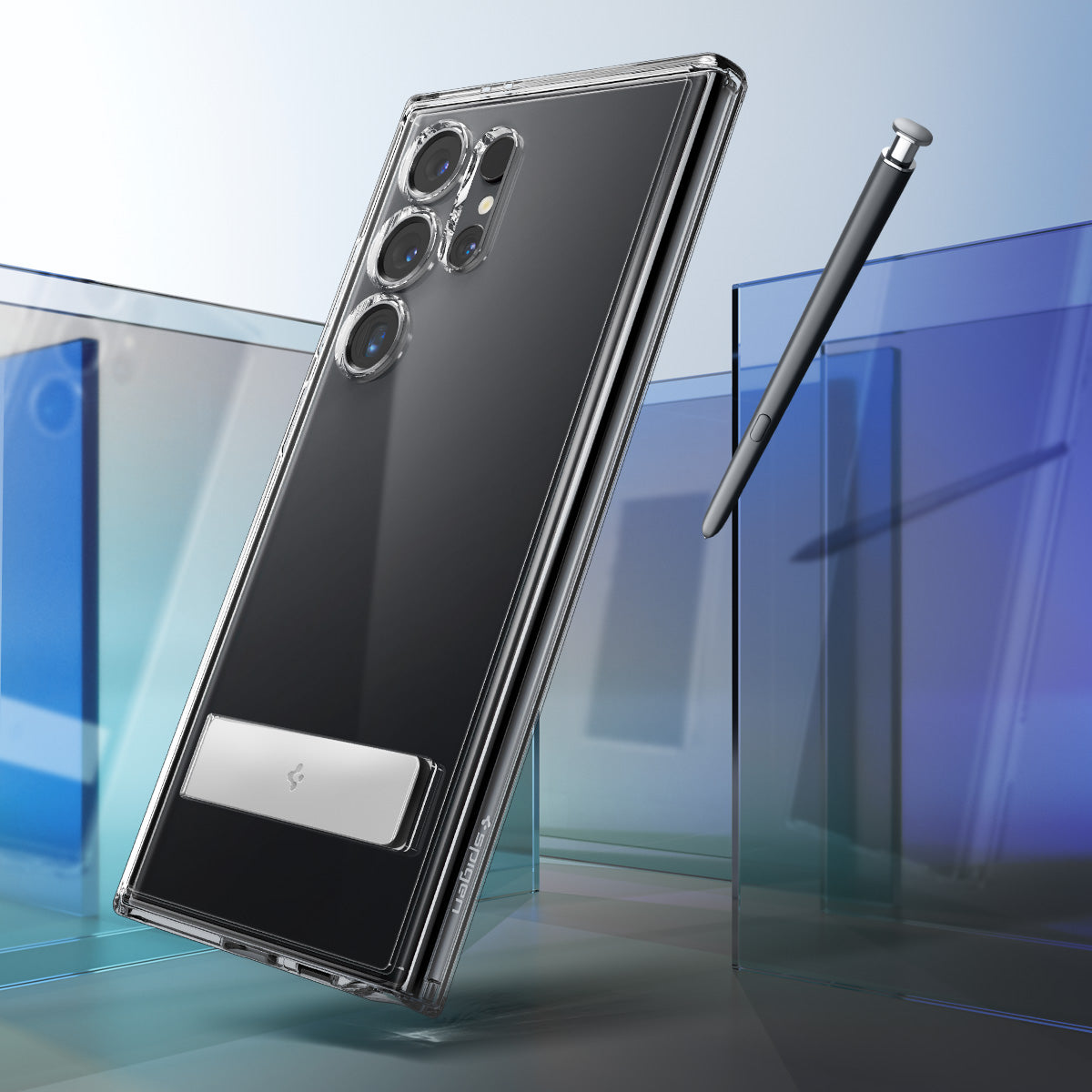 Schutzhülle für Galaxy S24 Ultra, Spigen Ultra Hybrid S, Transparent