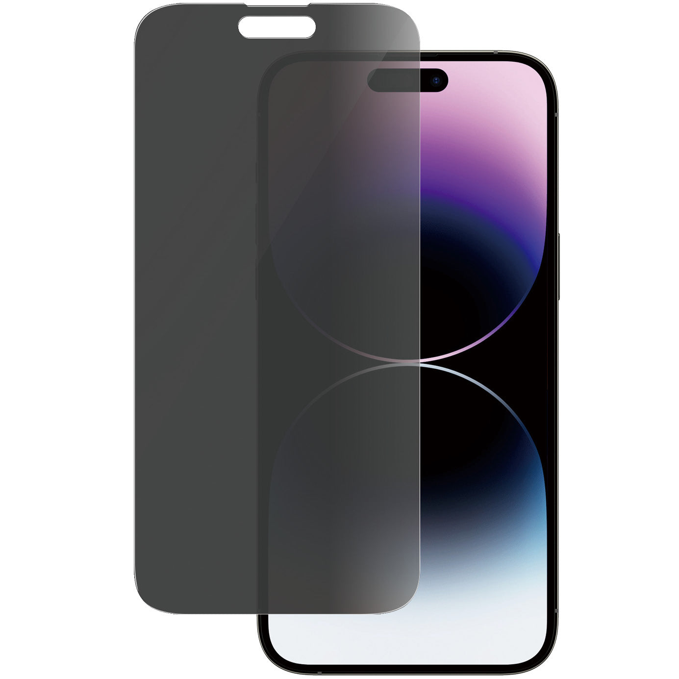 Gehärtetes Glas PanzerGlass Classic Fit Privacy für iPhone 14 Pro Max, Getönte