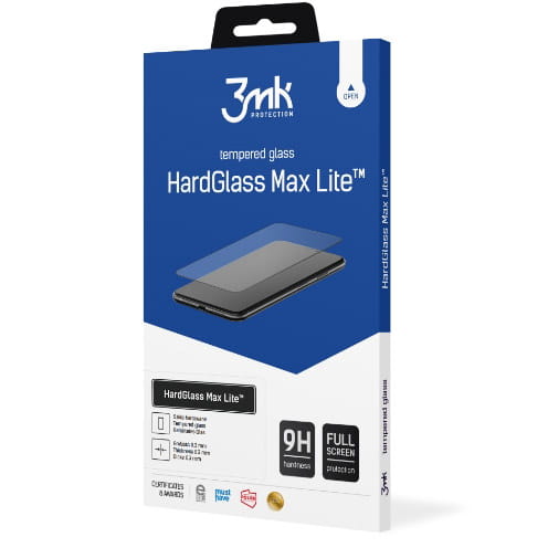 Gehärtetes Glas 3mk HardGlass Max Lite für Iphone 12/12 Pro, schwarzer Rahmen