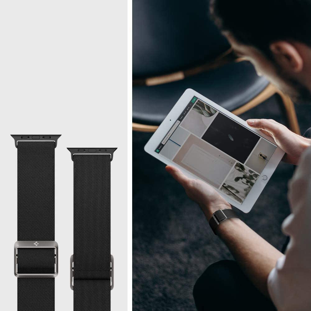Armband Spigen Lite Fit für Apple Watch 49/45/44/42 mm, Schwarz