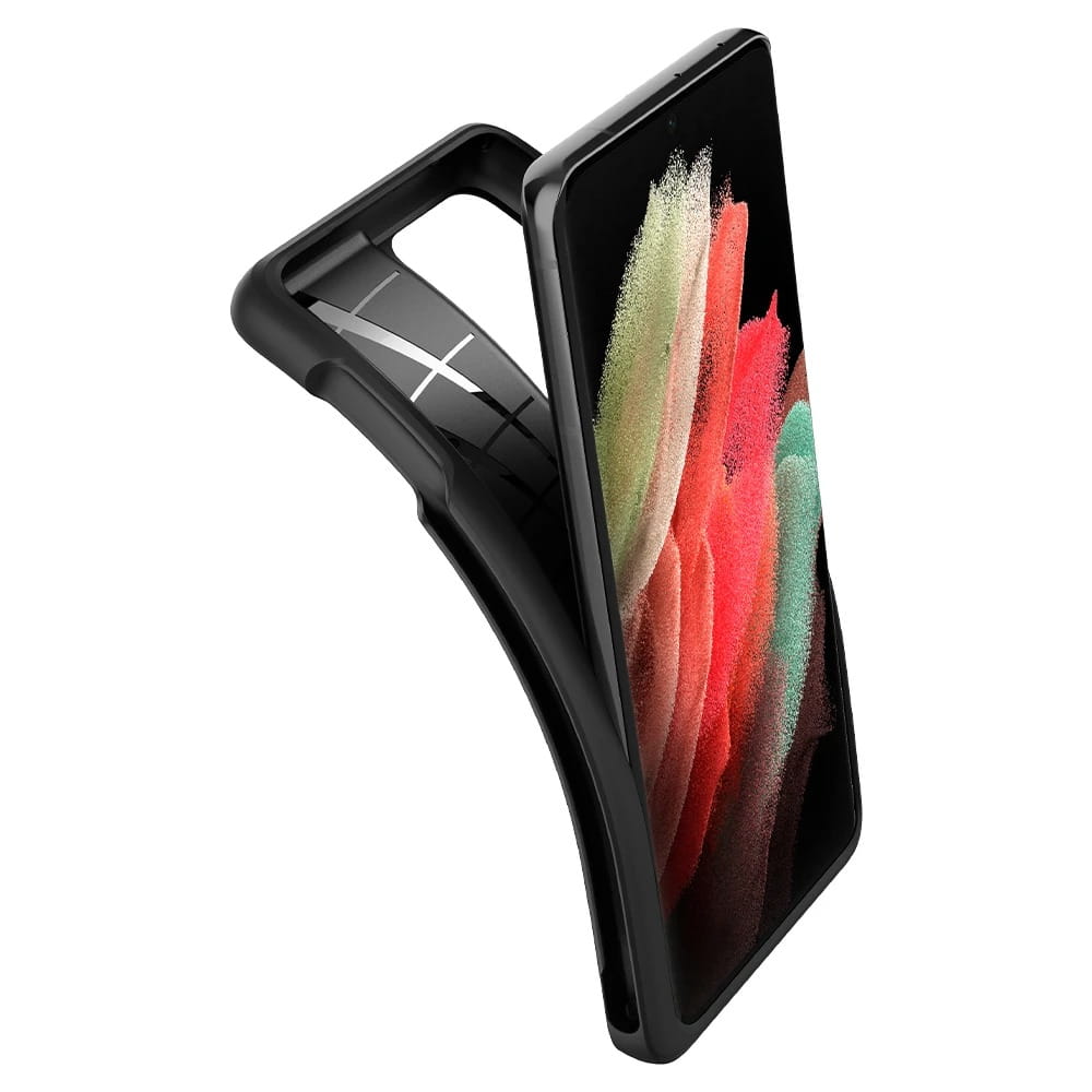 Schutzhülle Spigen Liquid Air für Pen Galaxy S21 Ultra 5G, Schwarz